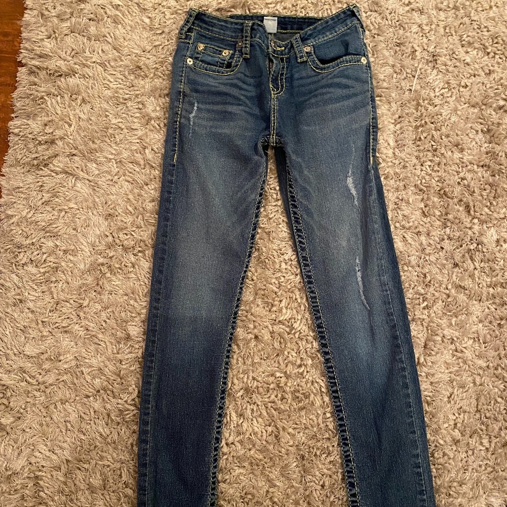 True religion kids blue jeans size 14 skinny